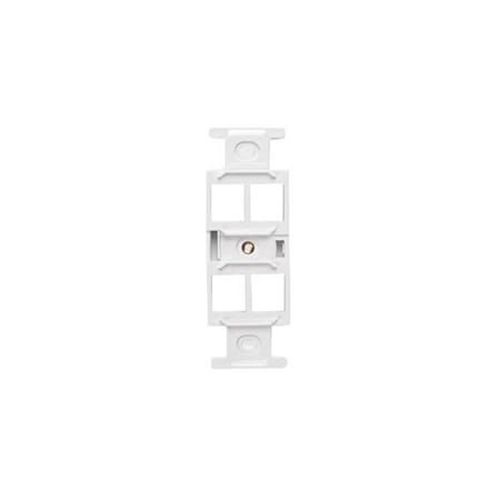 Leviton 4-Port Flush Mount Unloaded, Quickport 106 Baseplate, White 205140